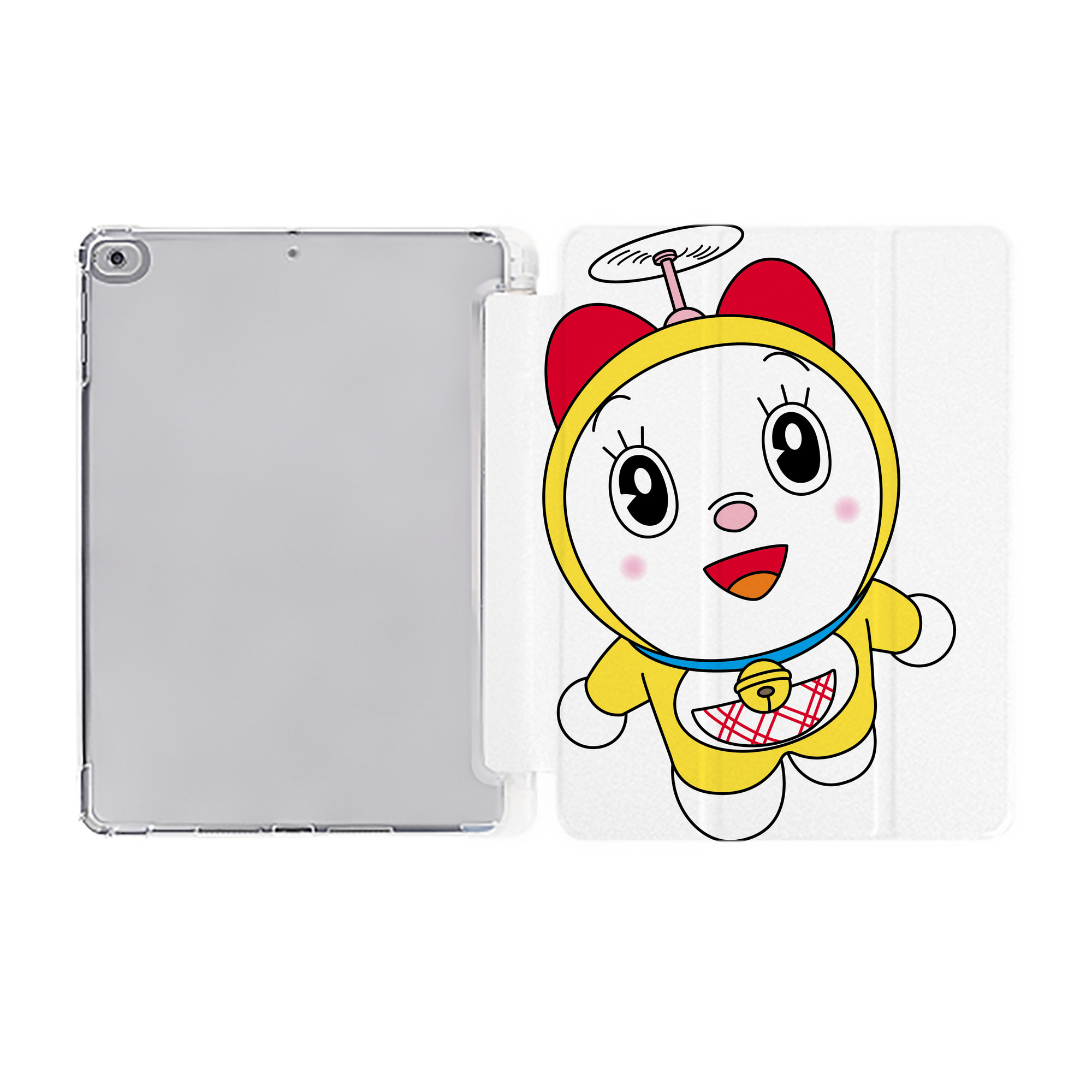 （画像用） ドラえもん ドラミ Doraemon Dorami IPad ケース ペン収納付き 三つ折りスタンド PUレザー×シリコン 対応機種9.5/10.5/10.9インチ